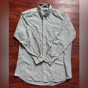 David Taylor Blue Gray Button Up Dress Shirt Size 17 34-35